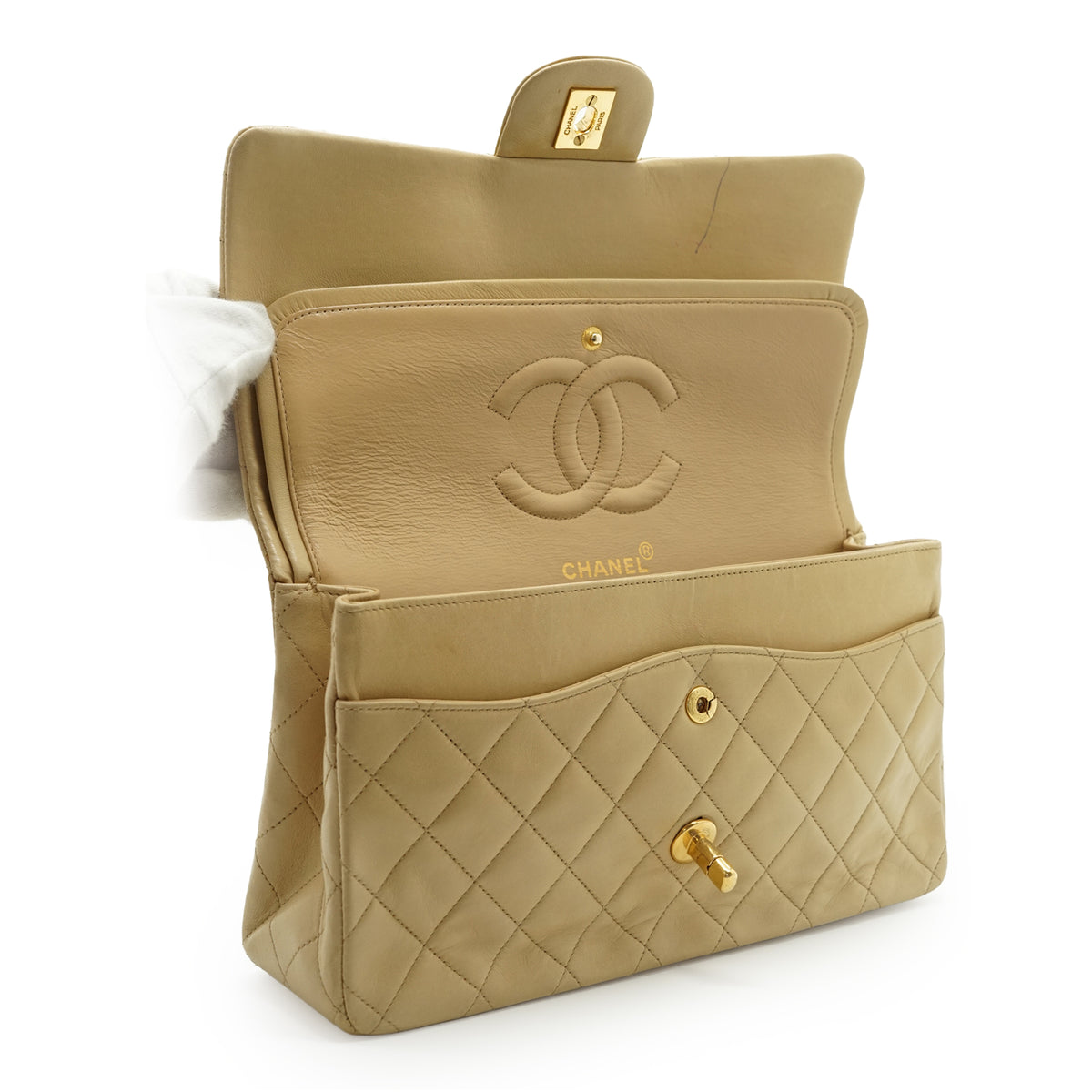 Double Flap Matelasse 25 Lambskin Chain Shoulder Bag