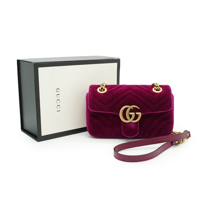 GG Marmont Velvet Mini Chain Shoulder Bag