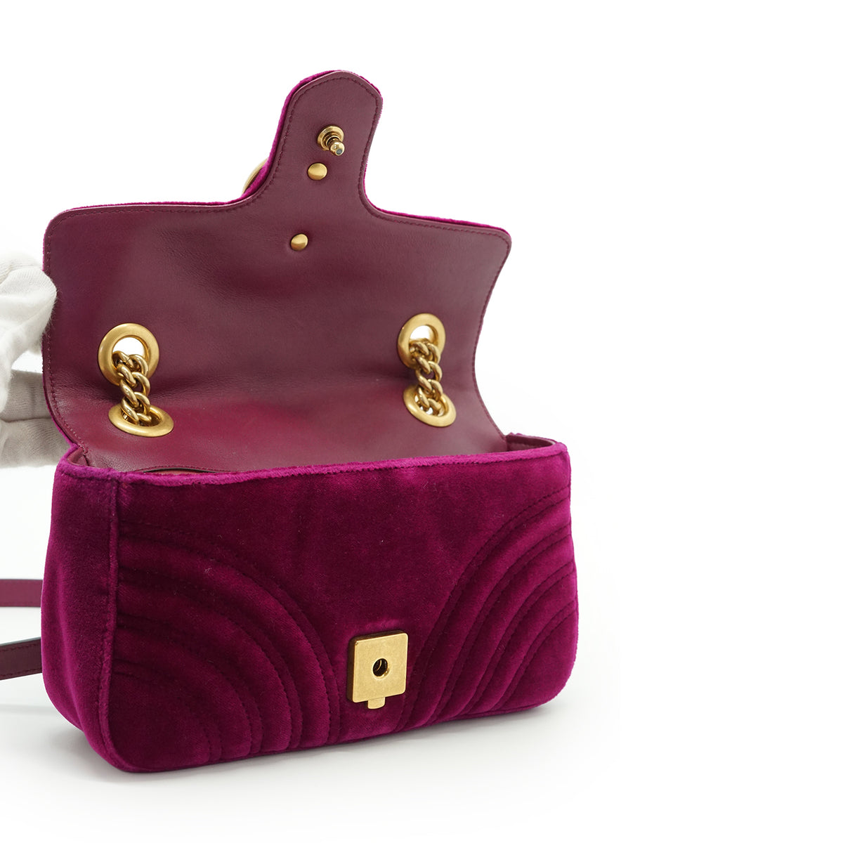 GG Marmont Velvet Mini Chain Shoulder Bag