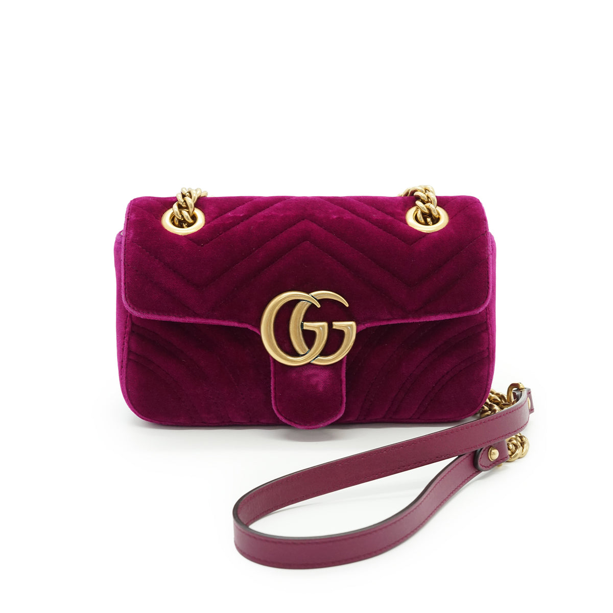 GG Marmont Velvet Mini Chain Shoulder Bag