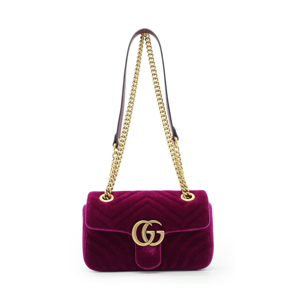 GG Marmont Velvet Mini Chain Shoulder Bag