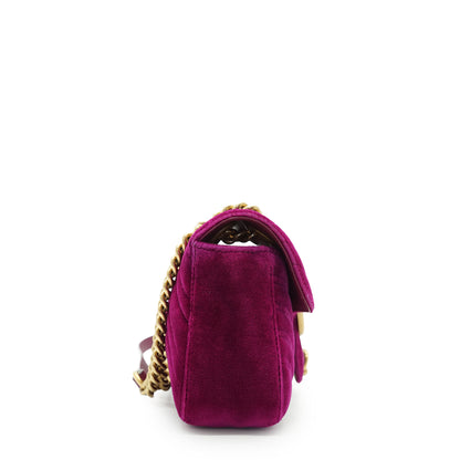 GG Marmont Velvet Mini Chain Shoulder Bag