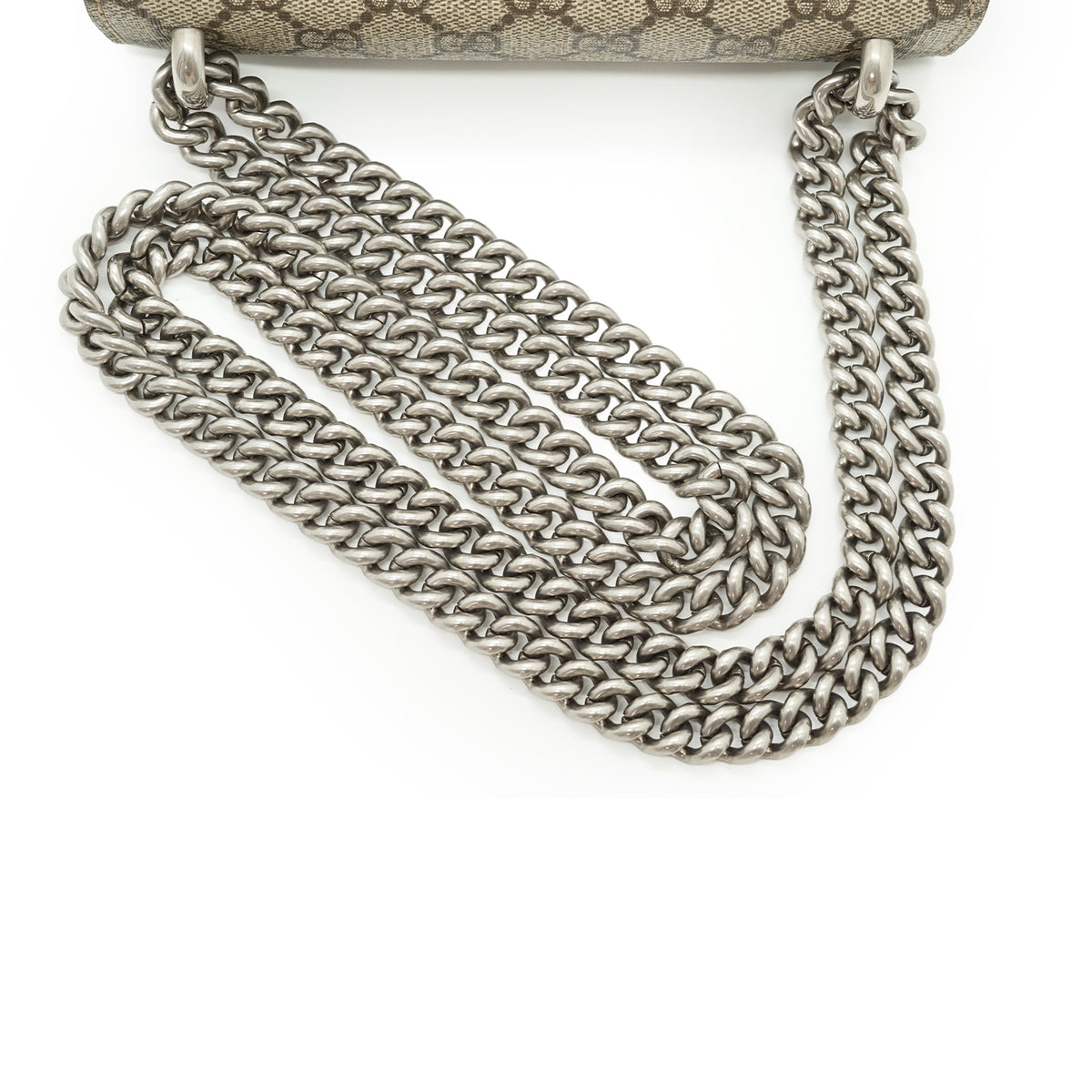 Dionysus GG Supreme Coated Canvas Suede Mini Chain Shoulder Bag