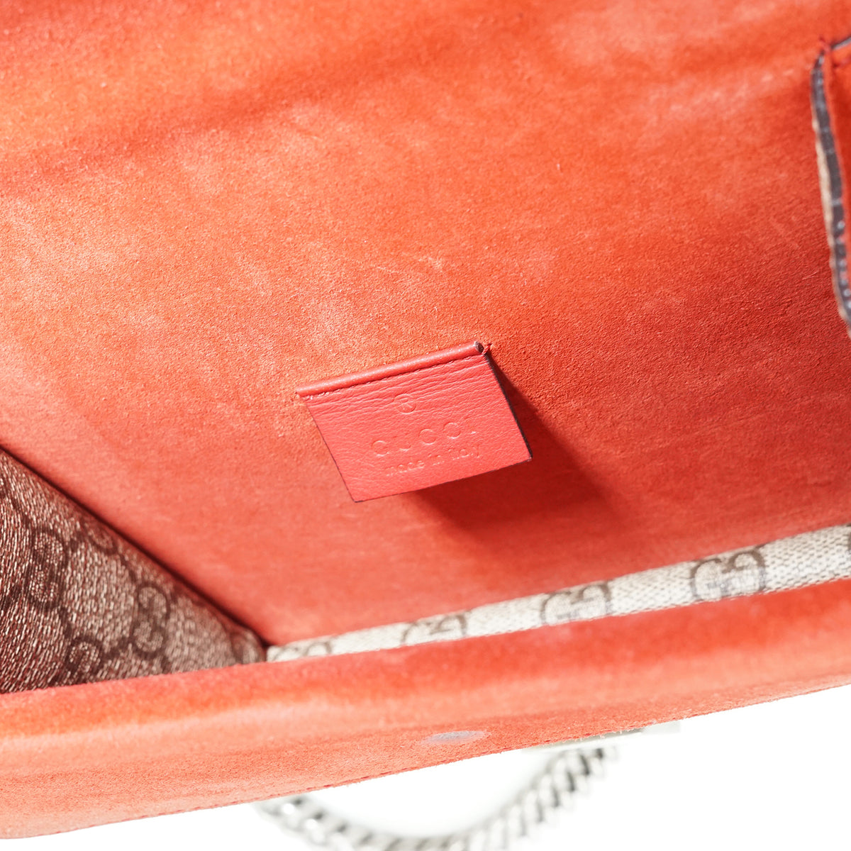 Dionysus GG Supreme Coated Canvas Suede Mini Chain Shoulder Bag