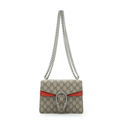 Dionysus GG Supreme Coated Canvas Suede Mini Chain Shoulder Bag
