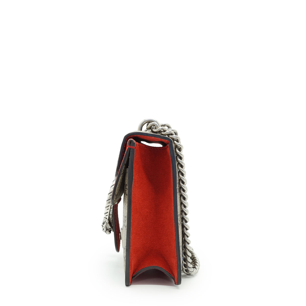 Dionysus GG Supreme Coated Canvas Suede Mini Chain Shoulder Bag