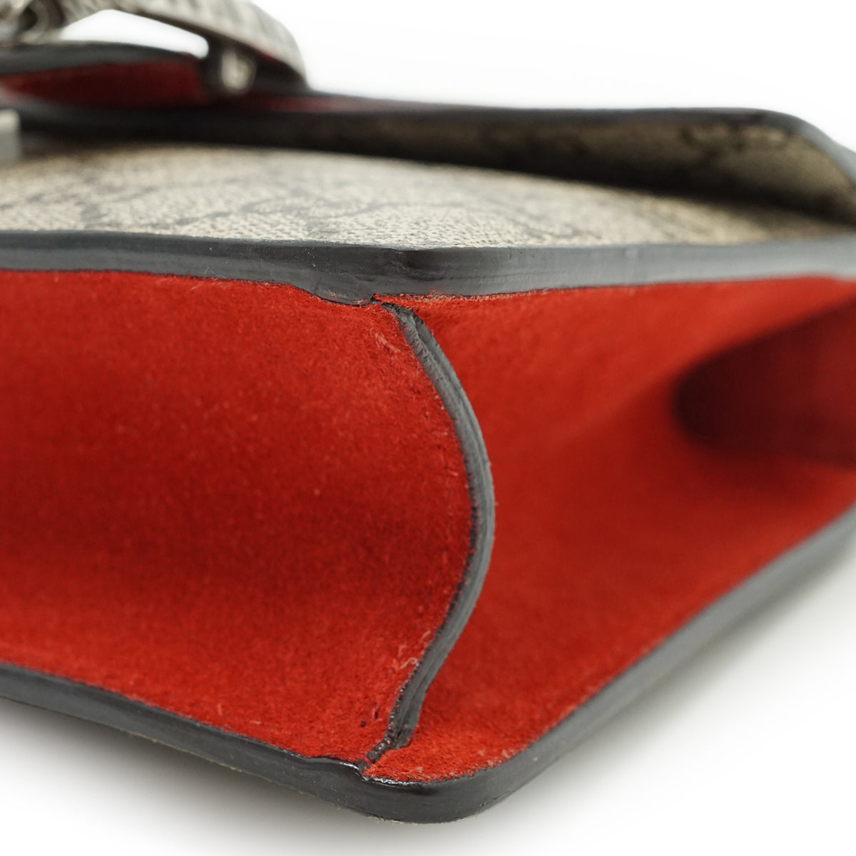 Dionysus GG Supreme Coated Canvas Suede Mini Chain Shoulder Bag