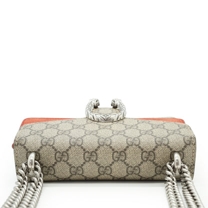 Dionysus GG Supreme Coated Canvas Suede Mini Chain Shoulder Bag