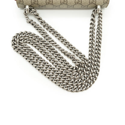 Dionysus GG Supreme Coated Canvas Suede Mini Chain Shoulder Bag