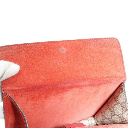 Dionysus GG Supreme Coated Canvas Suede Mini Chain Shoulder Bag