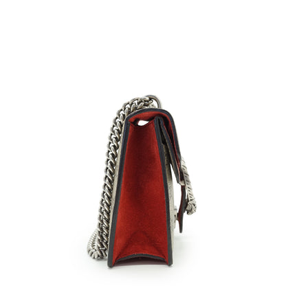 Dionysus GG Supreme Coated Canvas Suede Mini Chain Shoulder Bag