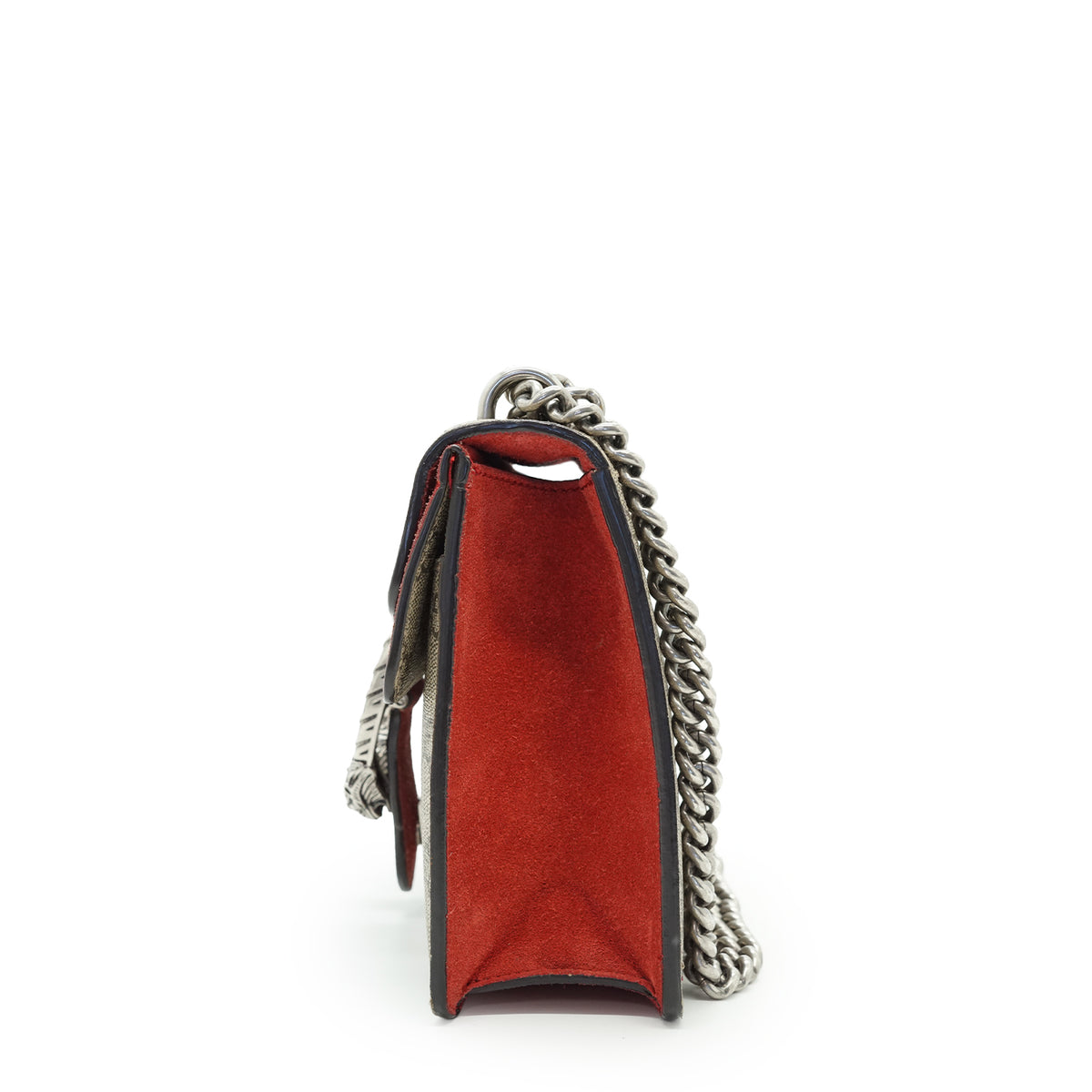 Dionysus GG Supreme Coated Canvas Suede Mini Chain Shoulder Bag