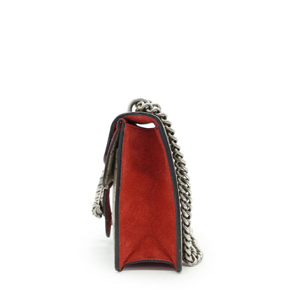 Dionysus GG Supreme Coated Canvas Suede Mini Chain Shoulder Bag