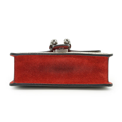 Dionysus GG Supreme Coated Canvas Suede Mini Chain Shoulder Bag