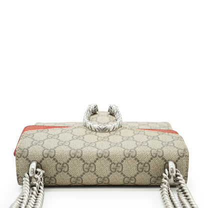 Dionysus GG Supreme Coated Canvas Suede Mini Chain Shoulder Bag