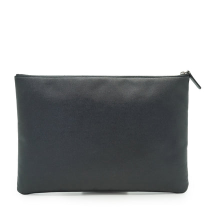 CC Studded Deauville O-Case Caviar Skin Clutch