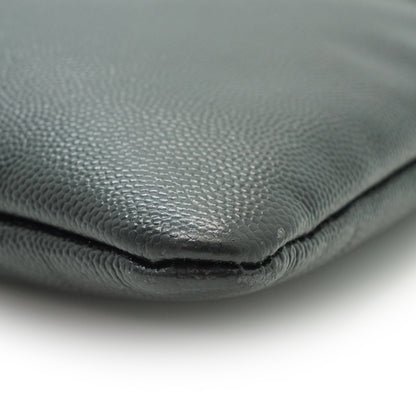 CC Studded Deauville O-Case Caviar Skin Clutch