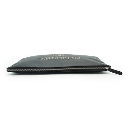 CC Studded Deauville O-Case Caviar Skin Clutch