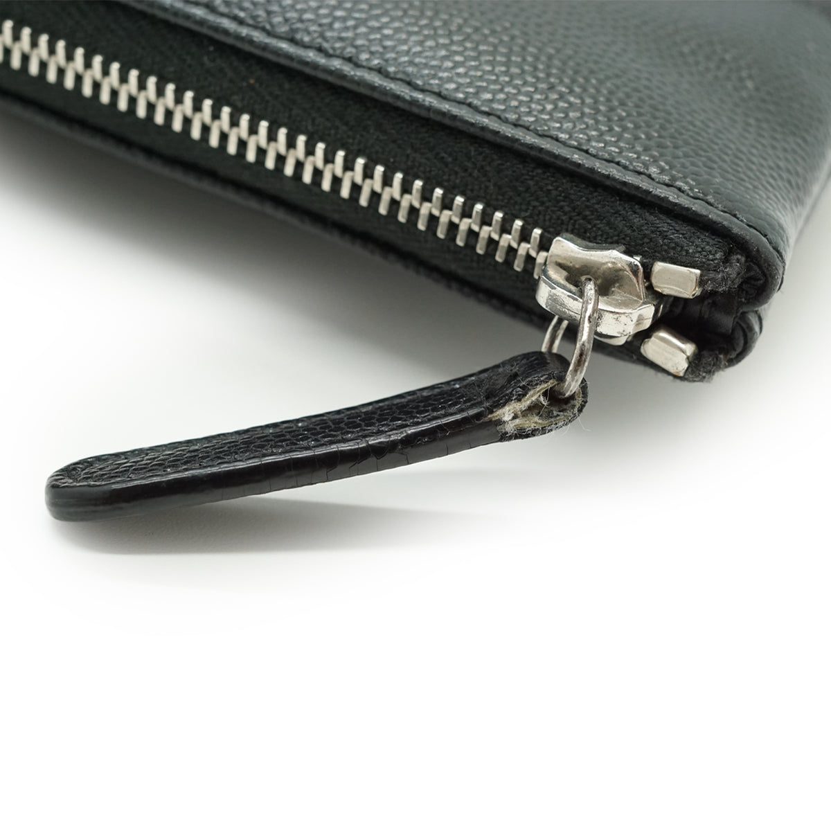 CC Studded Deauville O-Case Caviar Skin Clutch