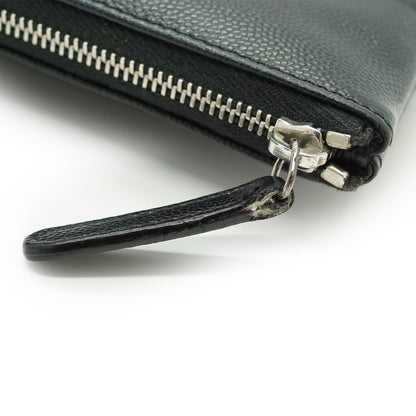 CC Studded Deauville O-Case Caviar Skin Clutch