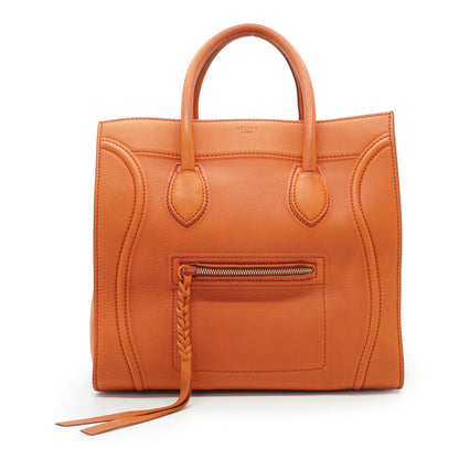 Drummed Calfskin Phantom Luggage Medium Tote