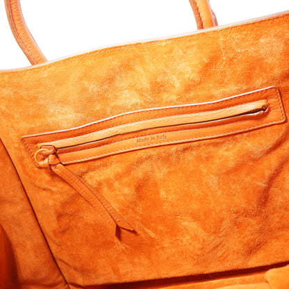 Drummed Calfskin Phantom Luggage Medium Tote