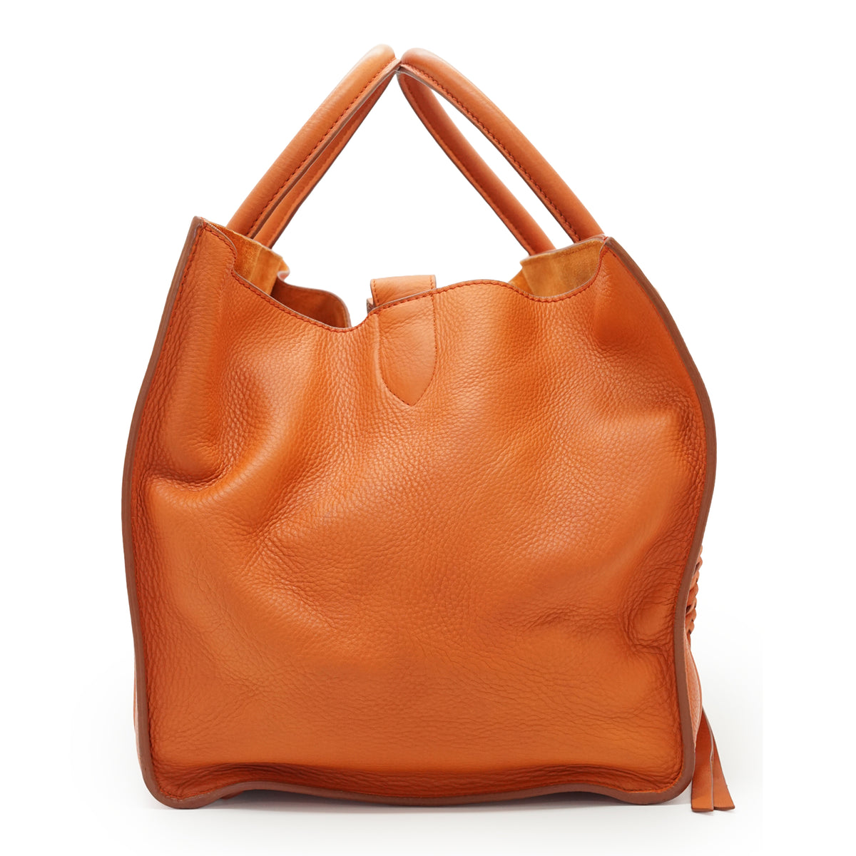 Drummed Calfskin Phantom Luggage Medium Tote