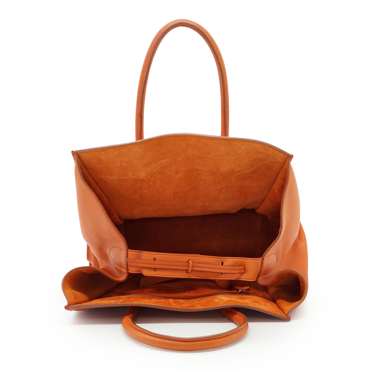 Drummed Calfskin Phantom Luggage Medium Tote