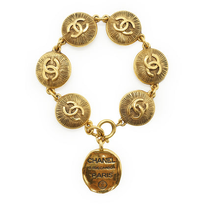 Vintage CC Starbust 31 Rue Cambon Paris Medallion Bracelet