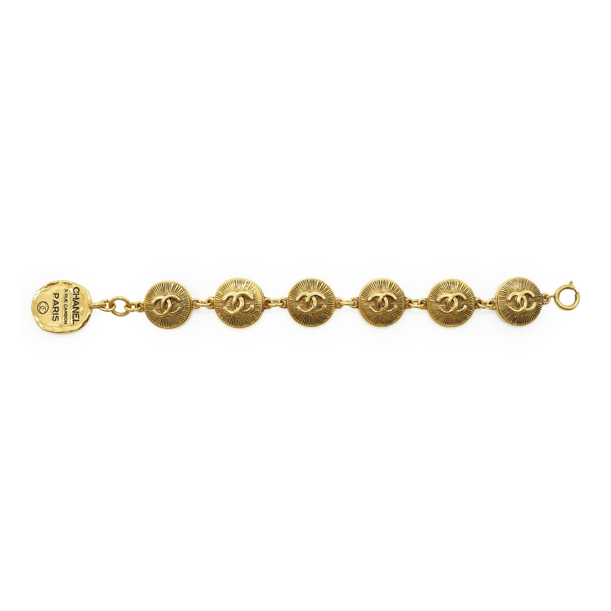 Vintage CC Starbust 31 Rue Cambon Paris Medallion Bracelet