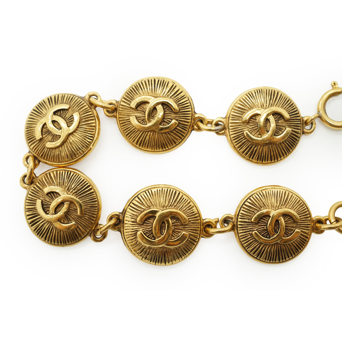 Vintage CC Starbust 31 Rue Cambon Paris Medallion Bracelet