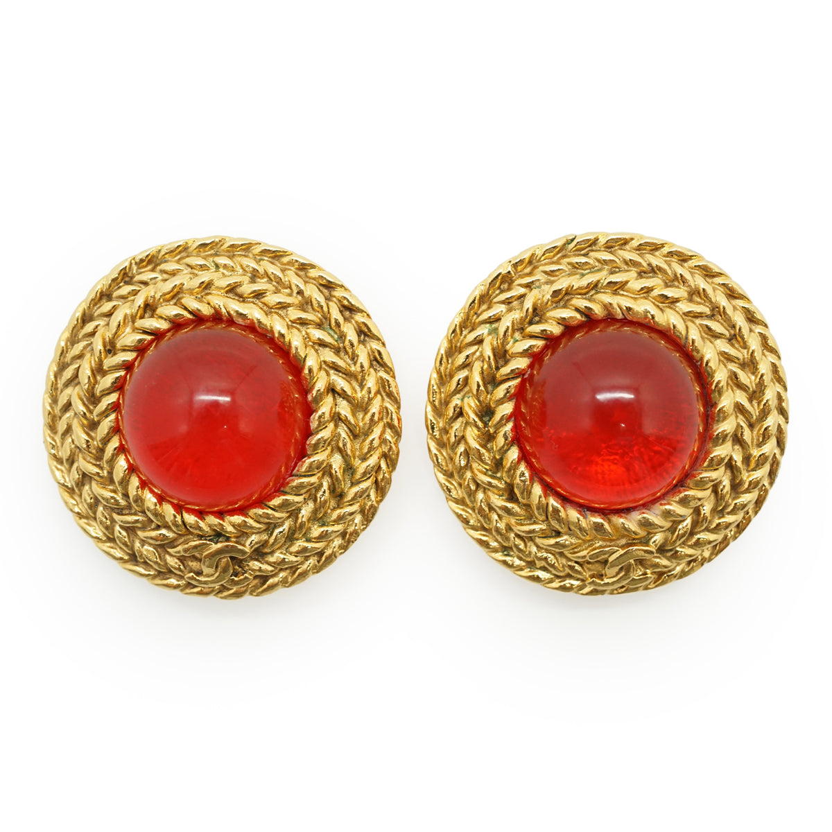 Vintage Gripoix Large Round Clip-on Earrings