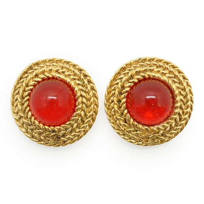 Vintage Gripoix Large Round Clip-on Earrings
