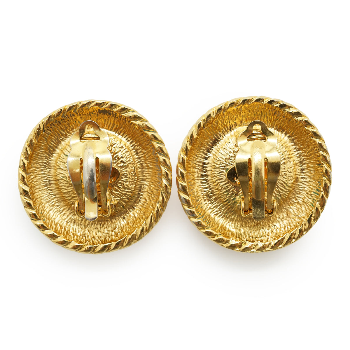 Vintage Gripoix Large Round Clip-on Earrings