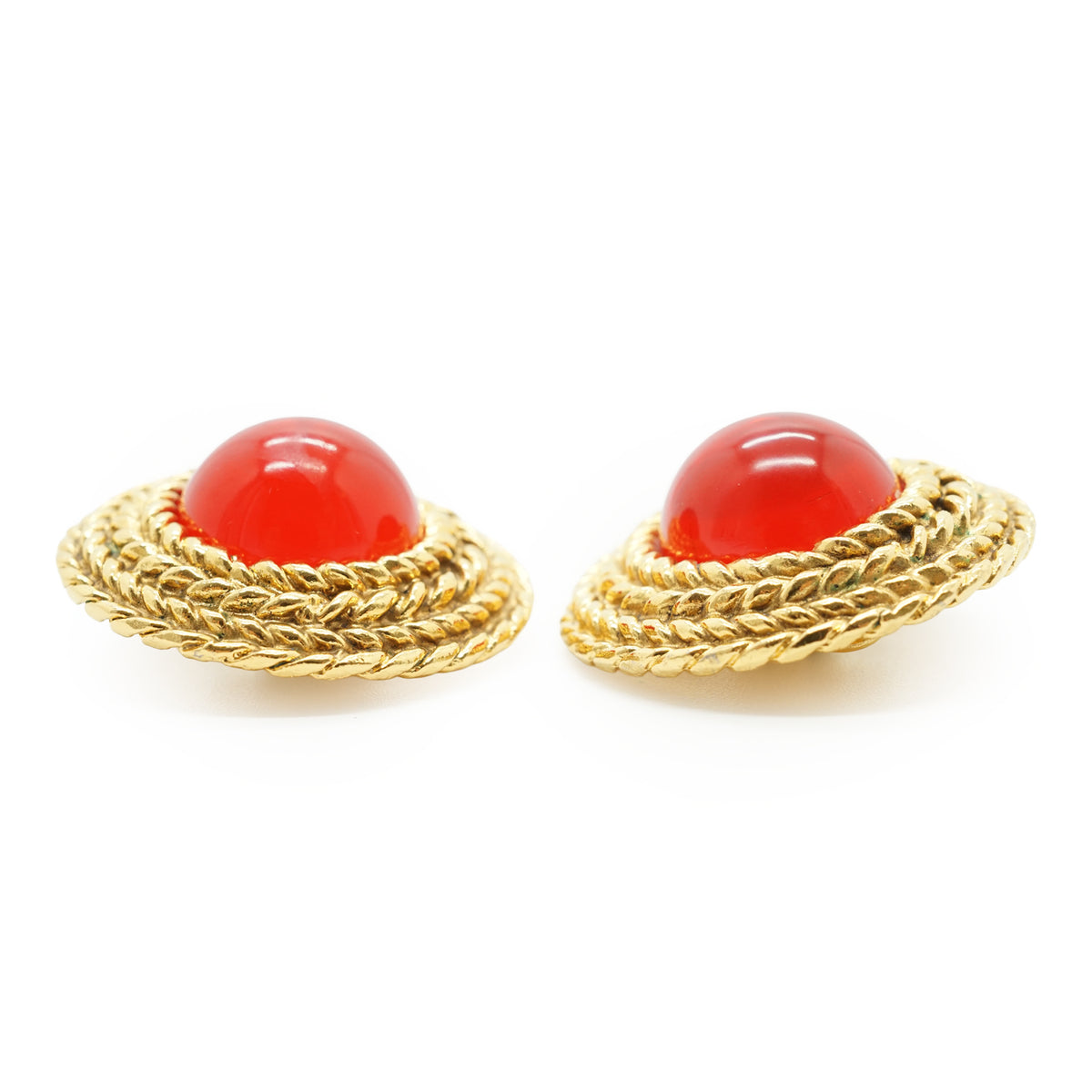 Vintage Gripoix Large Round Clip-on Earrings