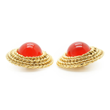 Vintage Gripoix Large Round Clip-on Earrings