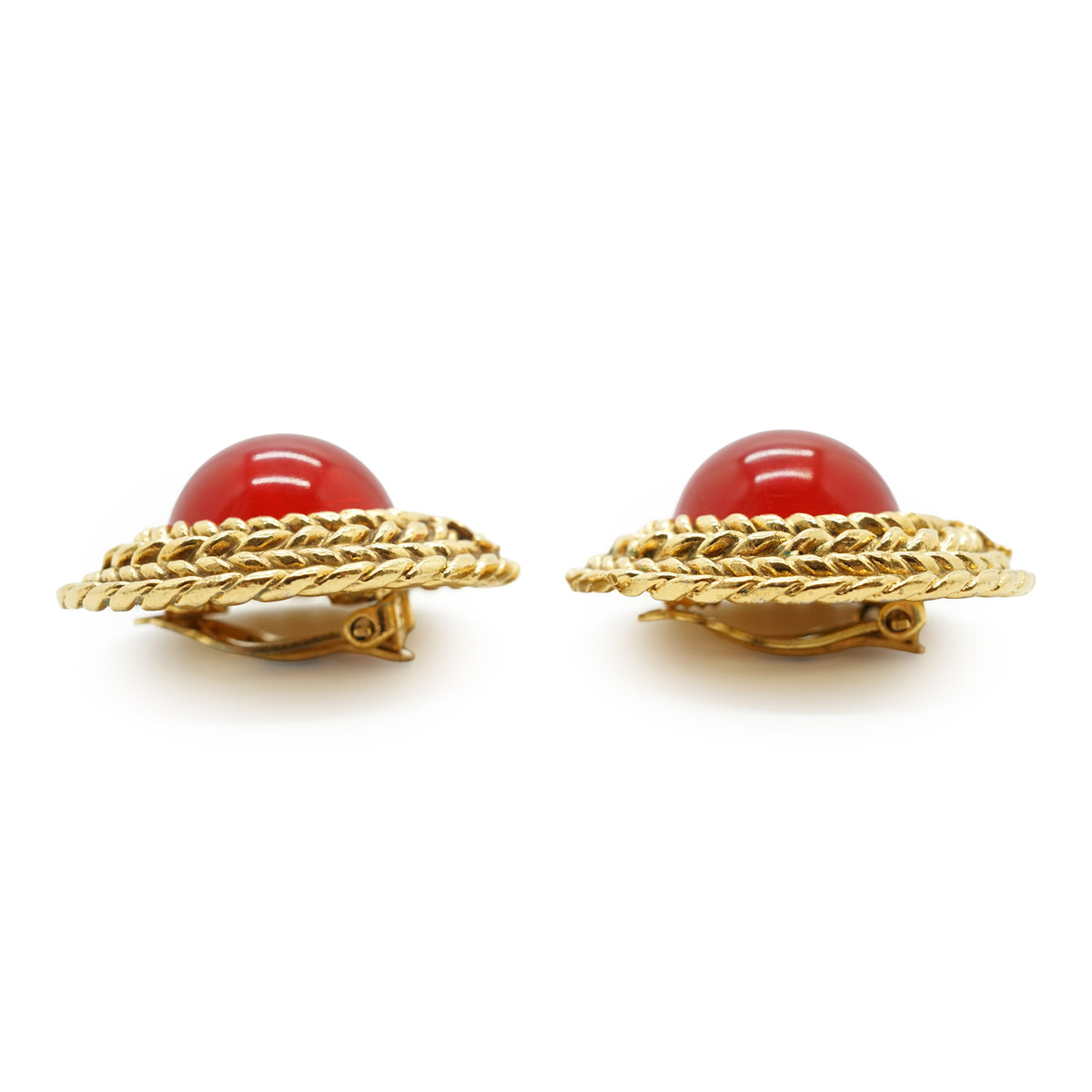 Vintage Gripoix Large Round Clip-on Earrings