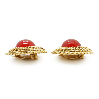 Vintage Gripoix Large Round Clip-on Earrings