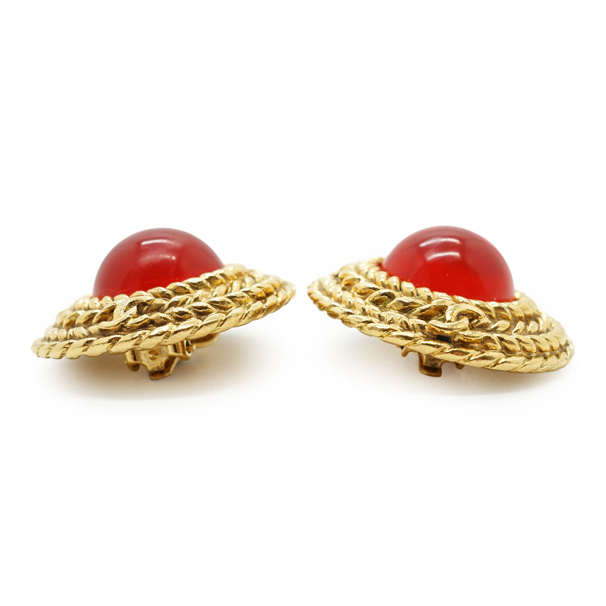 Vintage Gripoix Large Round Clip-on Earrings