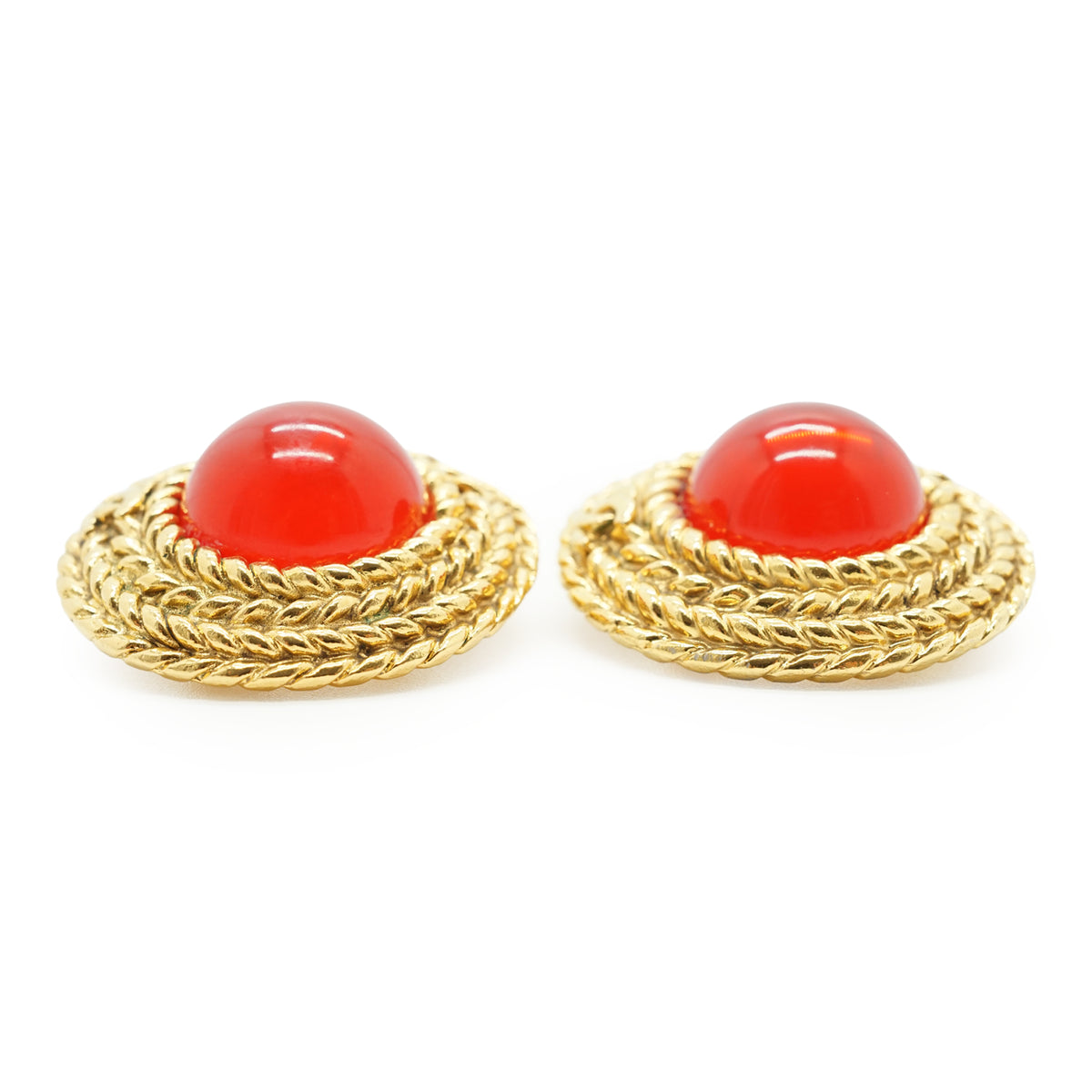 Vintage Gripoix Large Round Clip-on Earrings