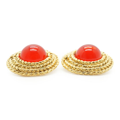 Vintage Gripoix Large Round Clip-on Earrings