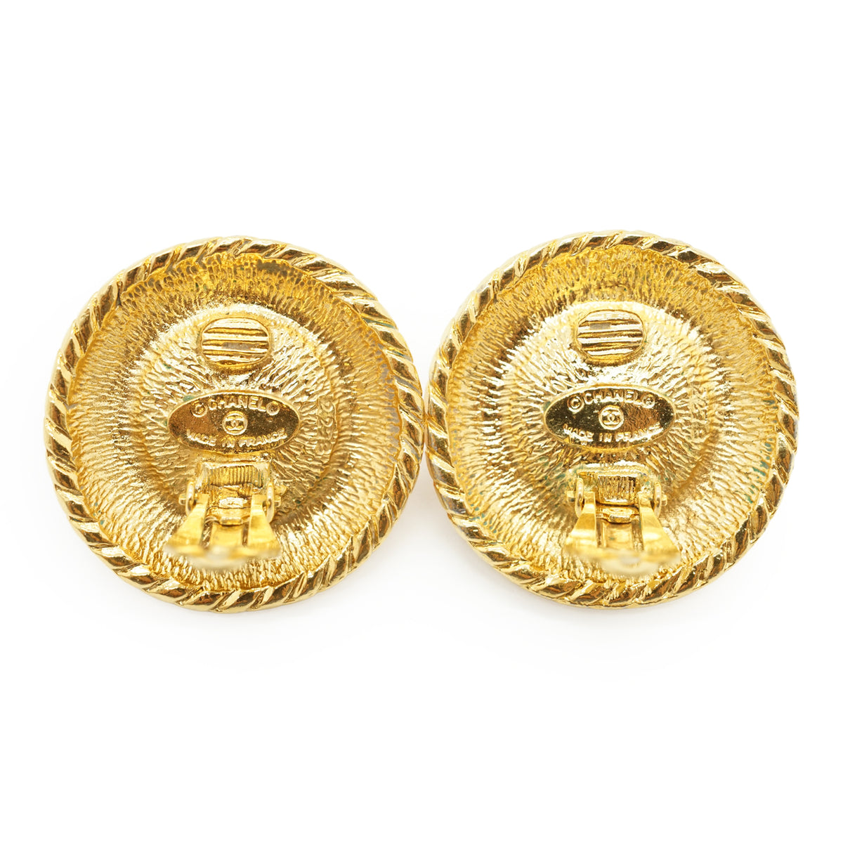 Vintage Gripoix Large Round Clip-on Earrings