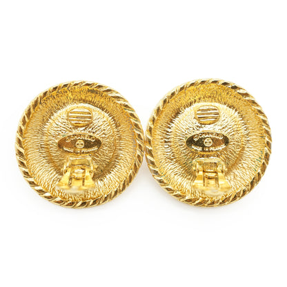 Vintage Gripoix Large Round Clip-on Earrings