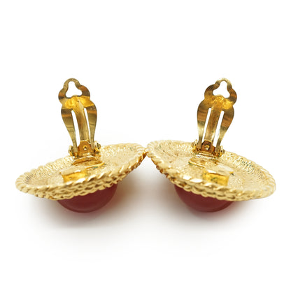 Vintage Gripoix Large Round Clip-on Earrings