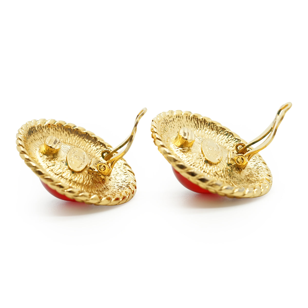 Vintage Gripoix Large Round Clip-on Earrings