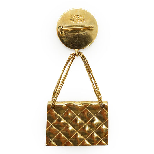 Vintage 31 Rue Cambon Paris Matelasse Classic Bag Pendant Brooch