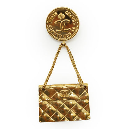 Vintage 31 Rue Cambon Paris Matelasse Classic Bag Pendant Brooch