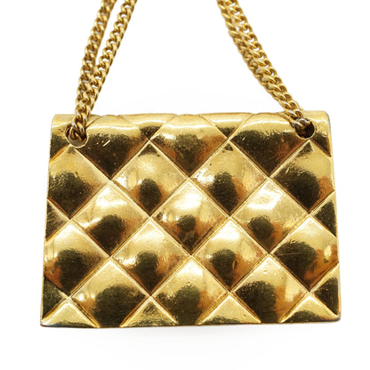 Vintage 31 Rue Cambon Paris Matelasse Classic Bag Pendant Brooch