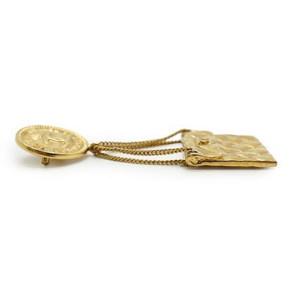 Vintage 31 Rue Cambon Paris Matelasse Classic Bag Pendant Brooch