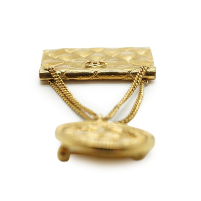 Vintage 31 Rue Cambon Paris Matelasse Classic Bag Pendant Brooch